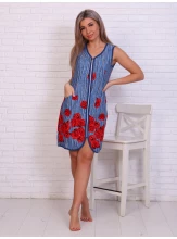 Халат Арина индиго (кулирка)